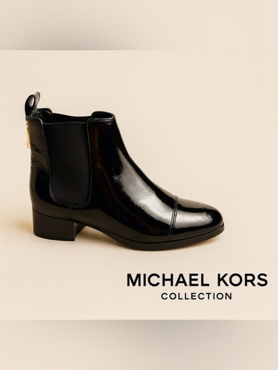 Michael Kors Shoes - Michael Kors Women’s Black Patent Leather Chelsea Ankle Boots Size 8